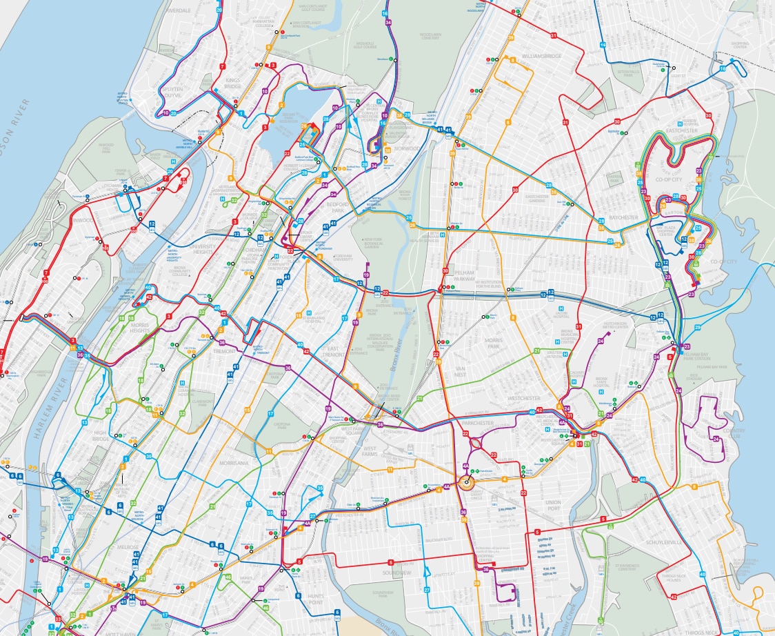 Map With New Bronx Bus Routes.PNG